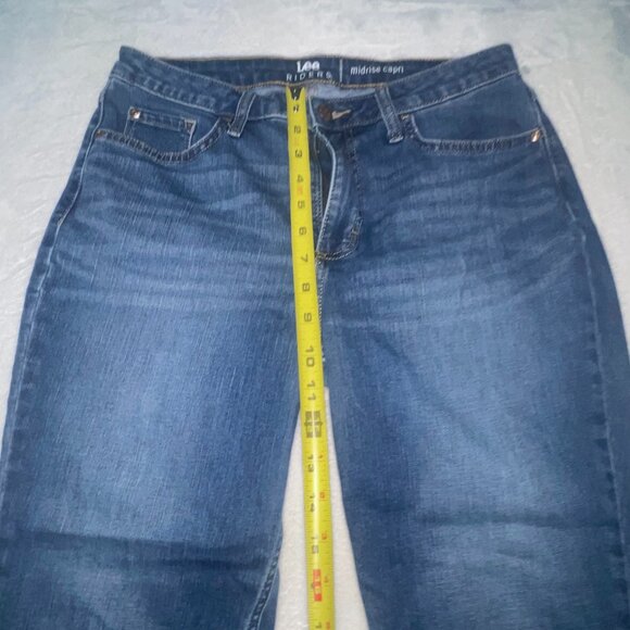 Lee Riders Midrise Capri Jeans Women 30x22 Blue Denim Ankle Cropped Pockets - Picture 4 of 8